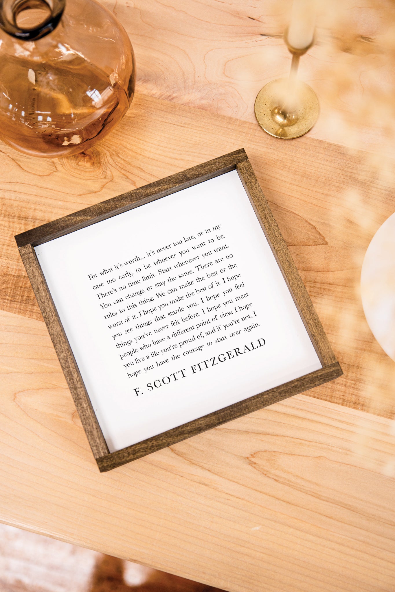 F Scott Fitzgerald Quote Sign