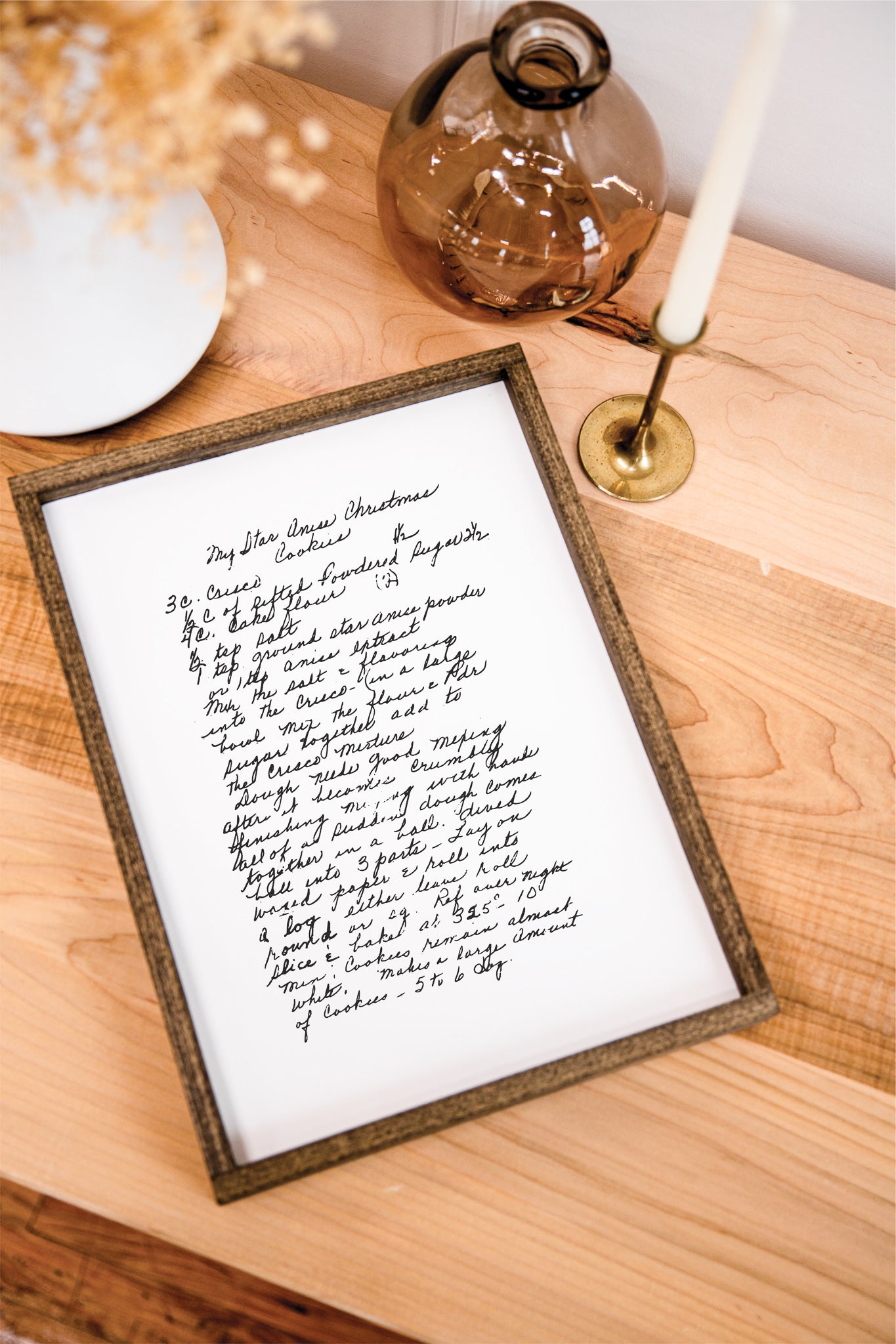 Handwritten Recipe Sign
