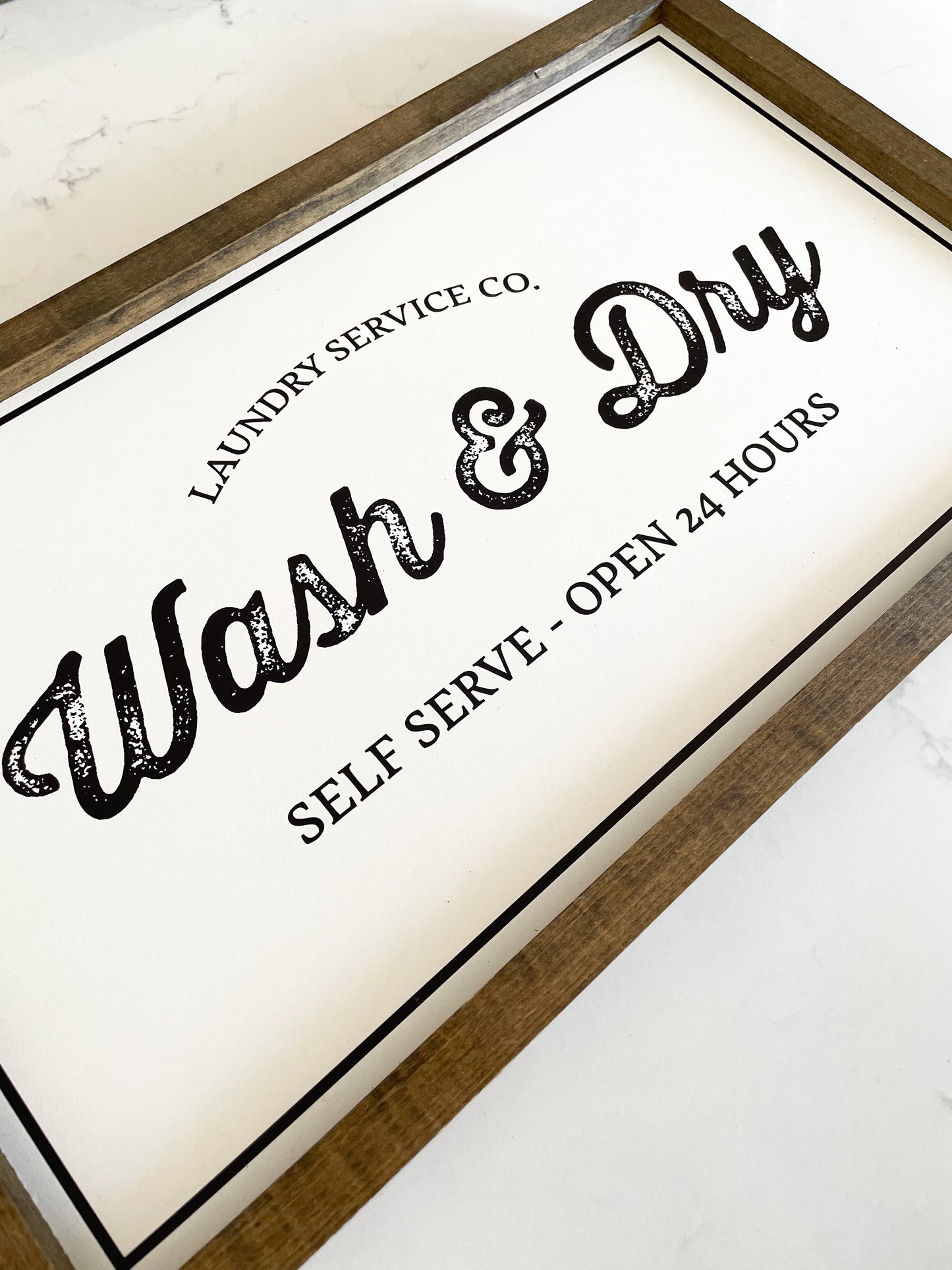 Wash and Dry Pine Frame Sign