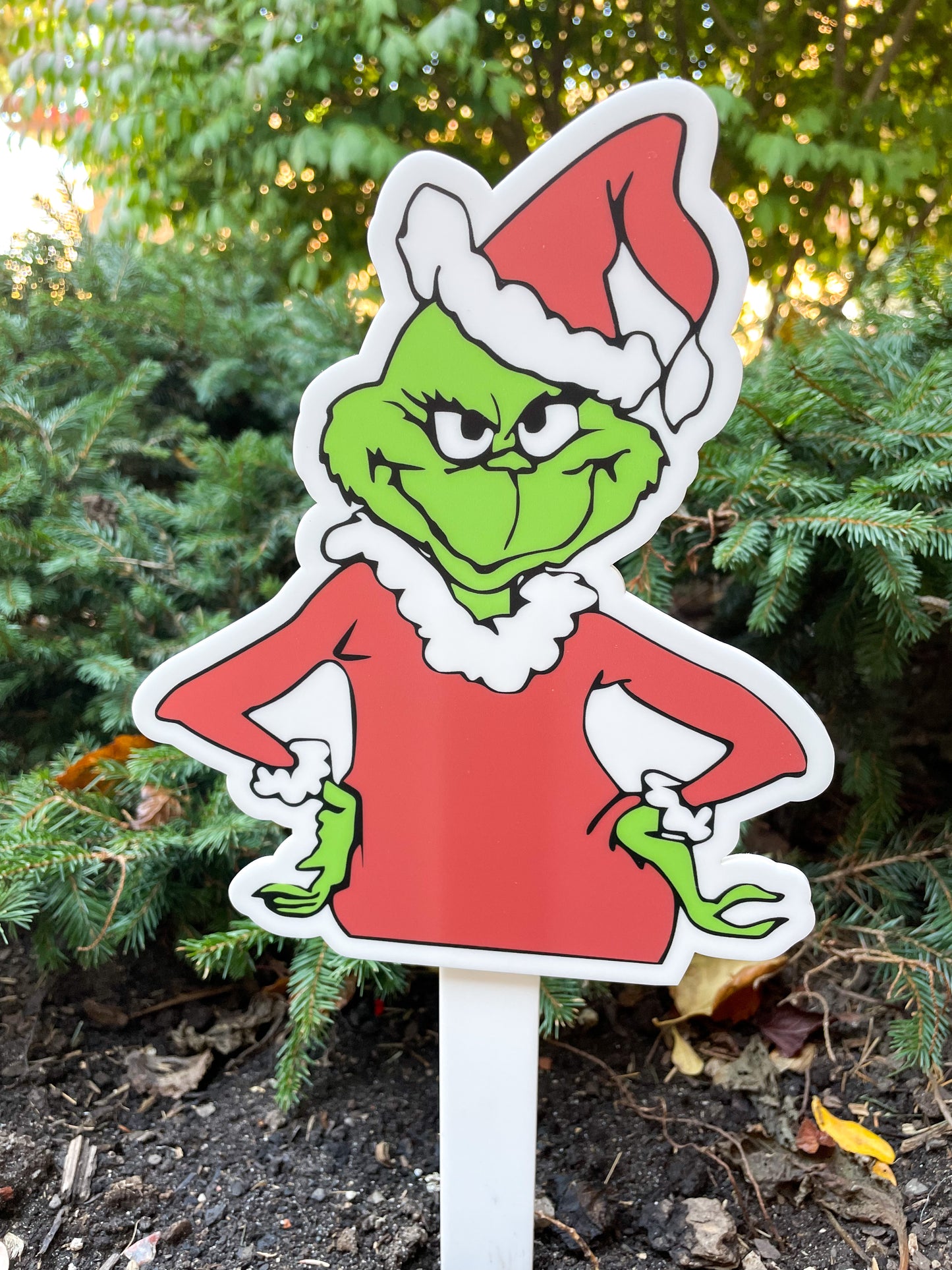 Grinch Planter Sign