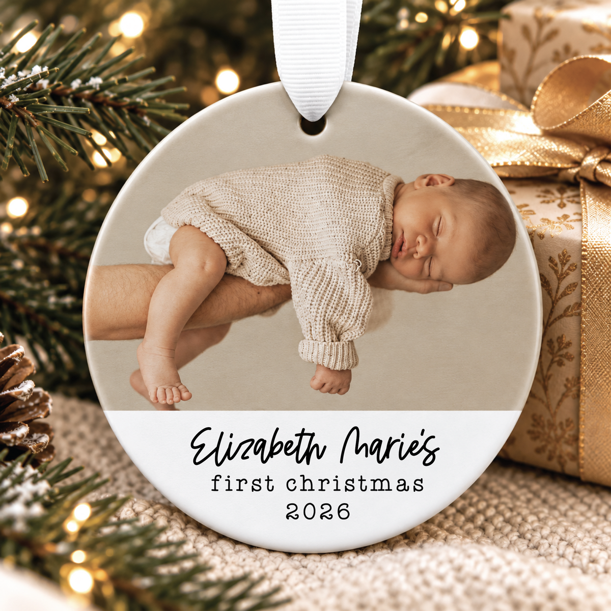 Custom Baby's First Christmas Ornament