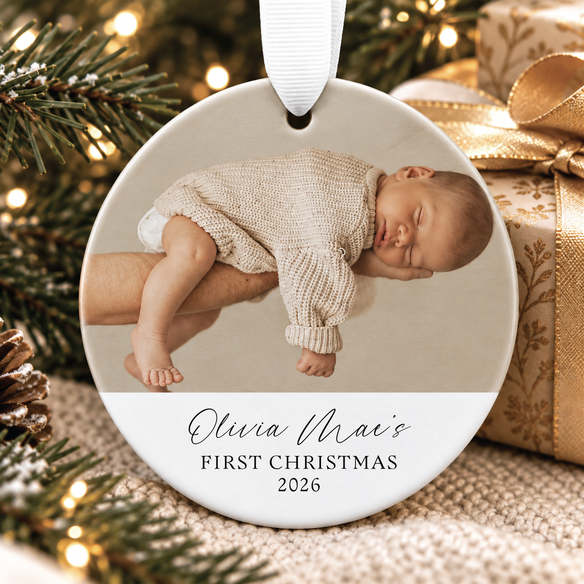 Custom Baby's First Christmas Ornament