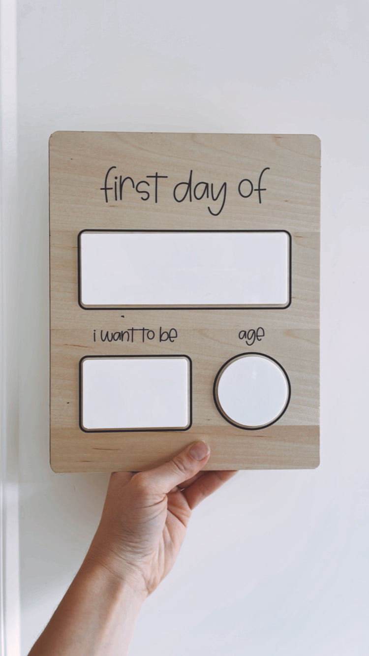 Dry Erase First Day of School Sign