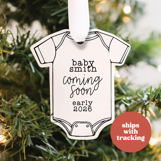 Custom Baby Announcement Ornament: More the Merrier