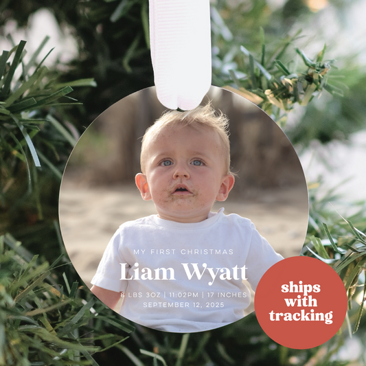 Custom Baby's First Christmas Ornament