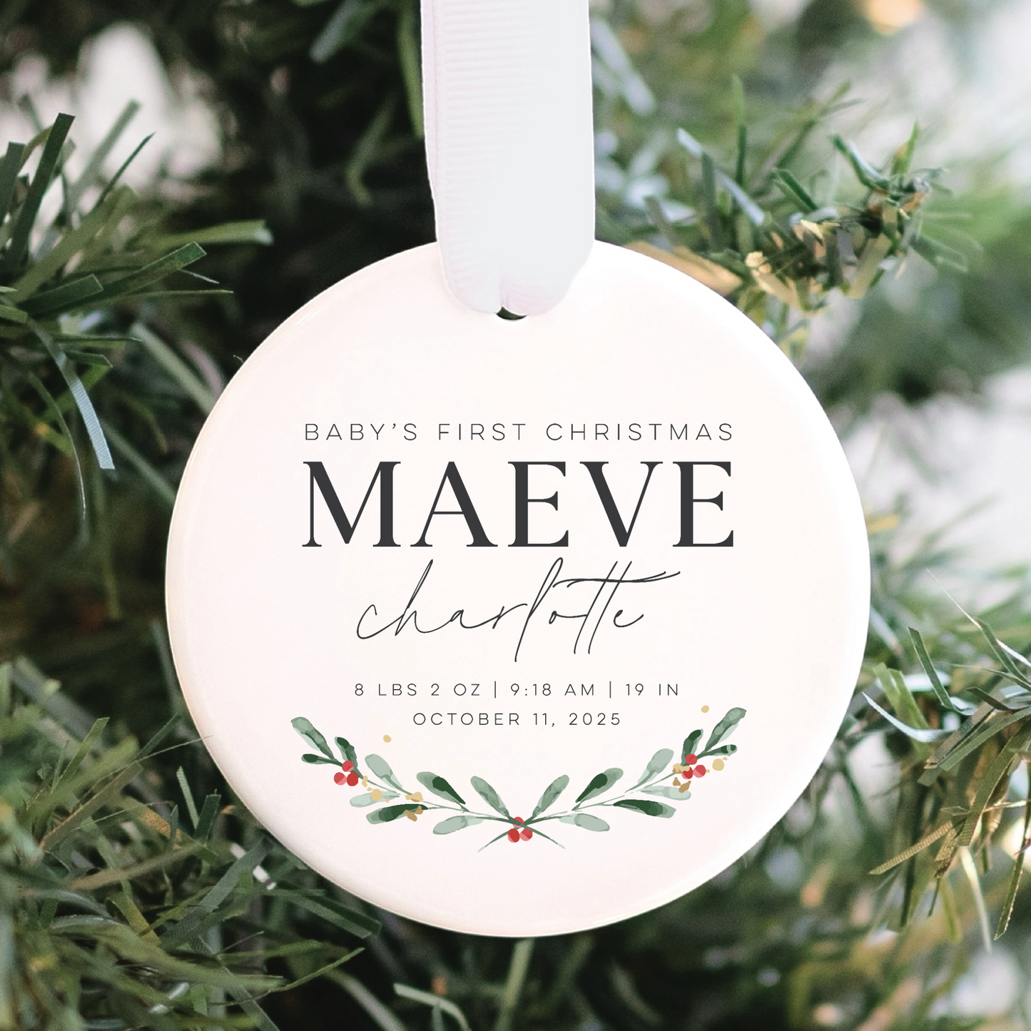 Custom Baby's First Christmas Ornament
