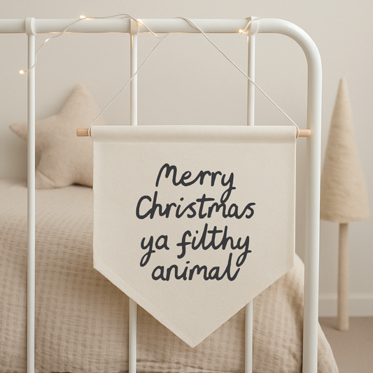 Merry Christmas Ya Filthy Animal Canvas Banner