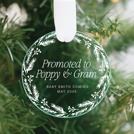 Promoted to Grandparents Acrylic Ornament
