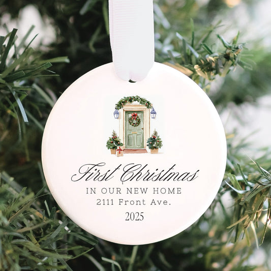 Custom Our First Home Door Ornament