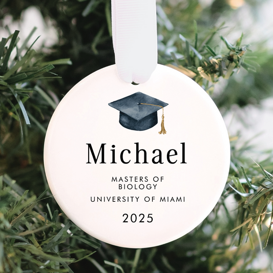 Personalized Graduation Ornament Round Porcelain