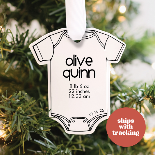 Custom Baby Statistic Ornament