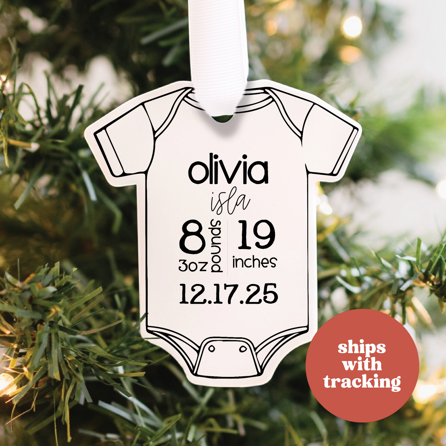Custom Baby Statistic Ornament