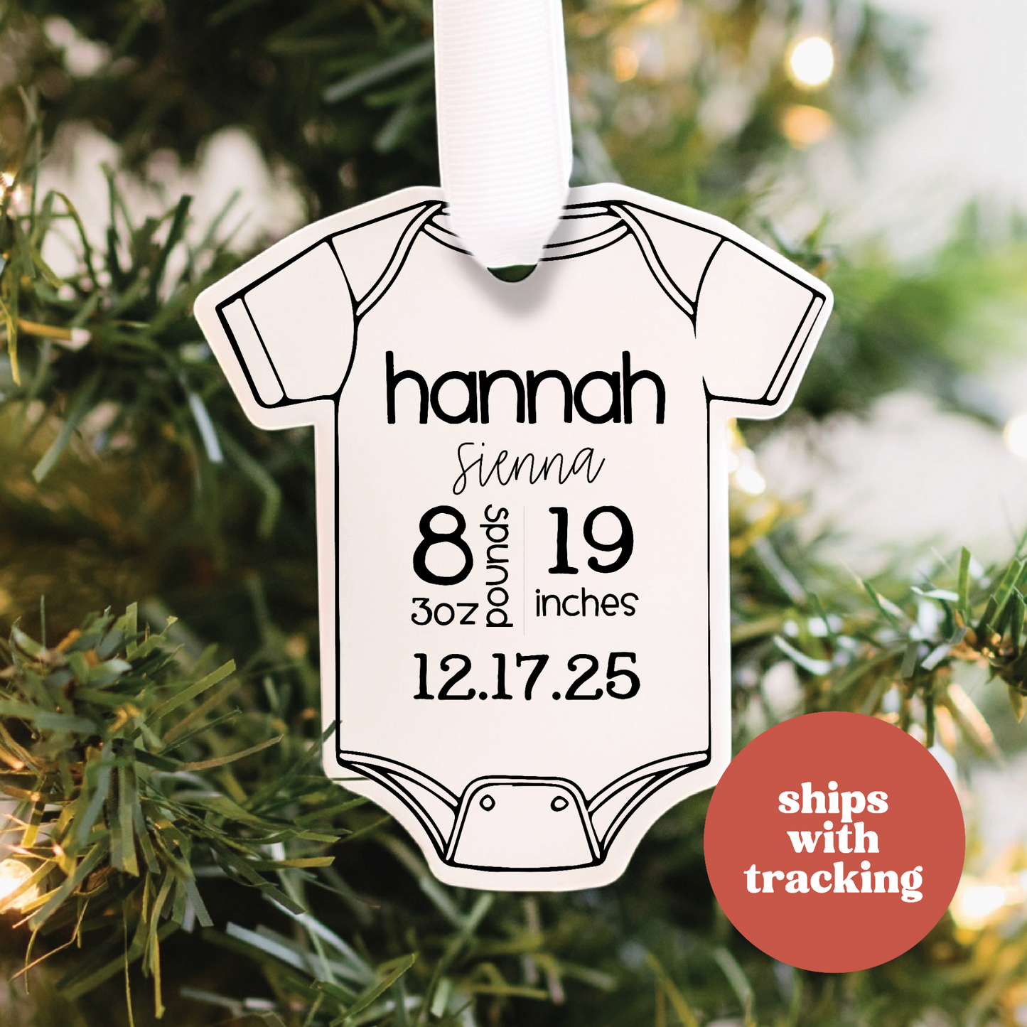 Custom Baby Statistic Ornament