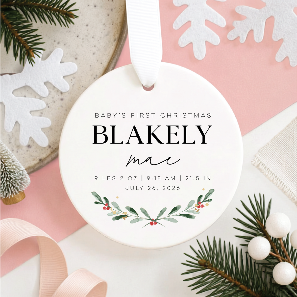 Custom Baby's First Christmas Ornament