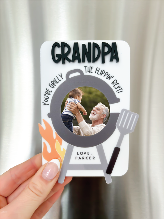 Custom Acrylic Father's Day BBQ Photo Magnet