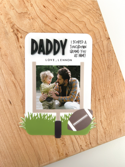Custom Acrylic Father's Day Football Photo Magnet