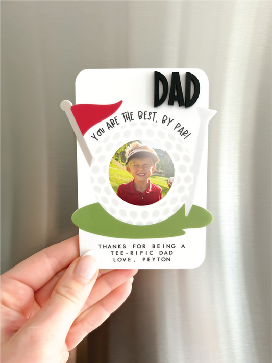 Custom Acrylic Father's Day Golf Photo Magnet