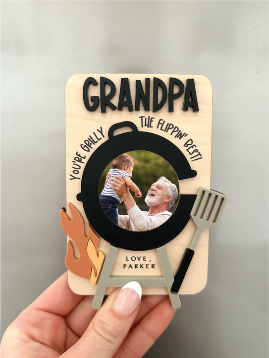 Custom Father's Day BBQ Photo Magnet
