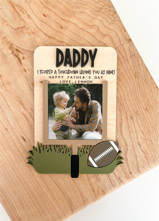 Custom Father's Day Football Photo Magnet