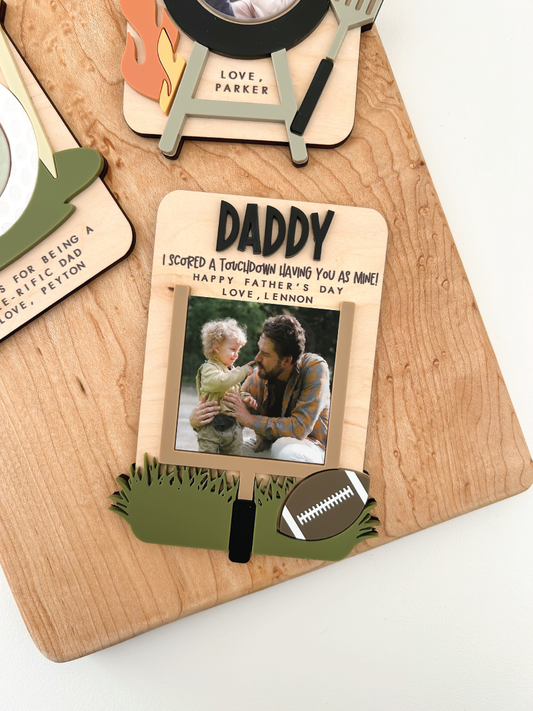 Custom Father's Day Football Photo Magnet