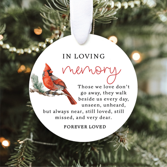 Generic Memorial Ornament 2023 |  In Loving Memory Ornament | Cardinal Ornament | Someone In Heaven Ornament | Bereavement Gift