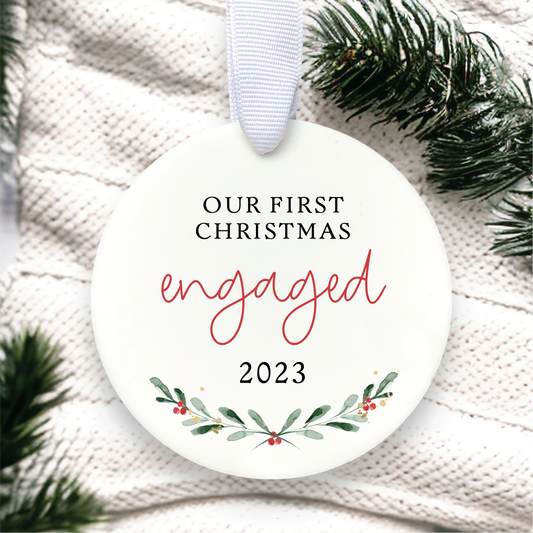 Generic Our First Christmas Engaged Ornament 2023 | Engagement Ornament | Christmas Ornament | Custom Engagement Ornament