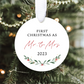 Generic Mr. and Mrs. 2023 Ornament | Our First Christmas Married Ornament 2023 | Married Ornament | Married Little Christmas Ornament | Mr. and Mr. | Mrs. and Mrs.