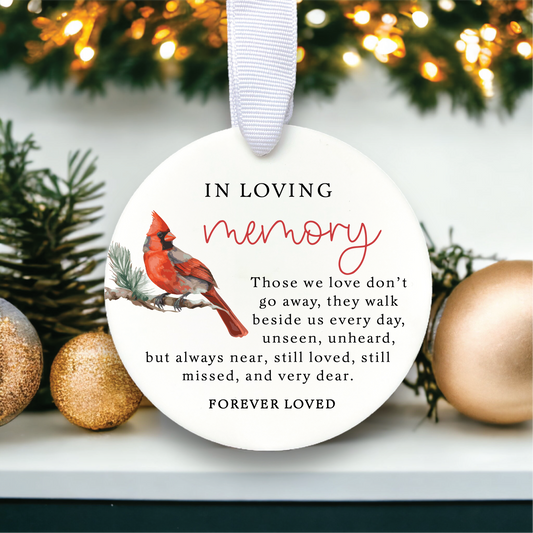 Generic Memorial Ornament 2023 |  In Loving Memory Ornament | Cardinal Ornament | Someone In Heaven Ornament | Bereavement Gift