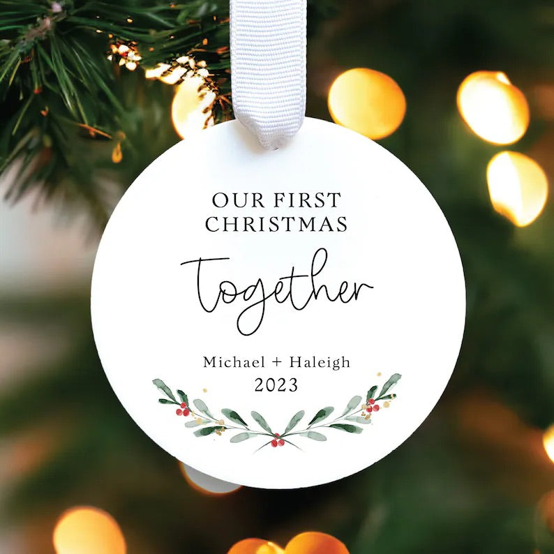 Custom Our First Christmas Together Ornament 2023 | Personalized Couple Ornament | Christmas 2023 Ornament