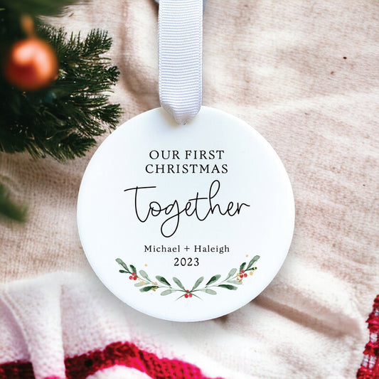 Custom Our First Christmas Together Ornament 2023 | Personalized Couple Ornament | Christmas 2023 Ornament