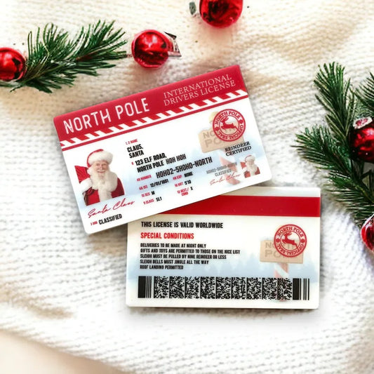 Santa's Drivers License | Santa Claus Sleigh License | Santa Lost License | Santa Physical Product |