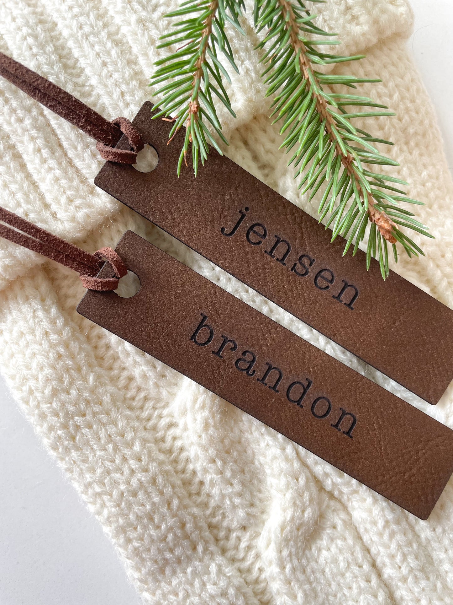 Leather Stocking Tag | Custom Place Setting Tag | Wedding Place Setting | Place Cards | Gift Tags