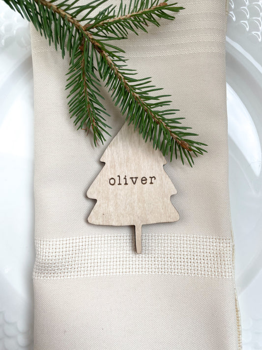 Custom Tree Place Setting Tag | Christmas Dinner Place Setting | Wedding Place Setting | Place Cards | Gift Tags