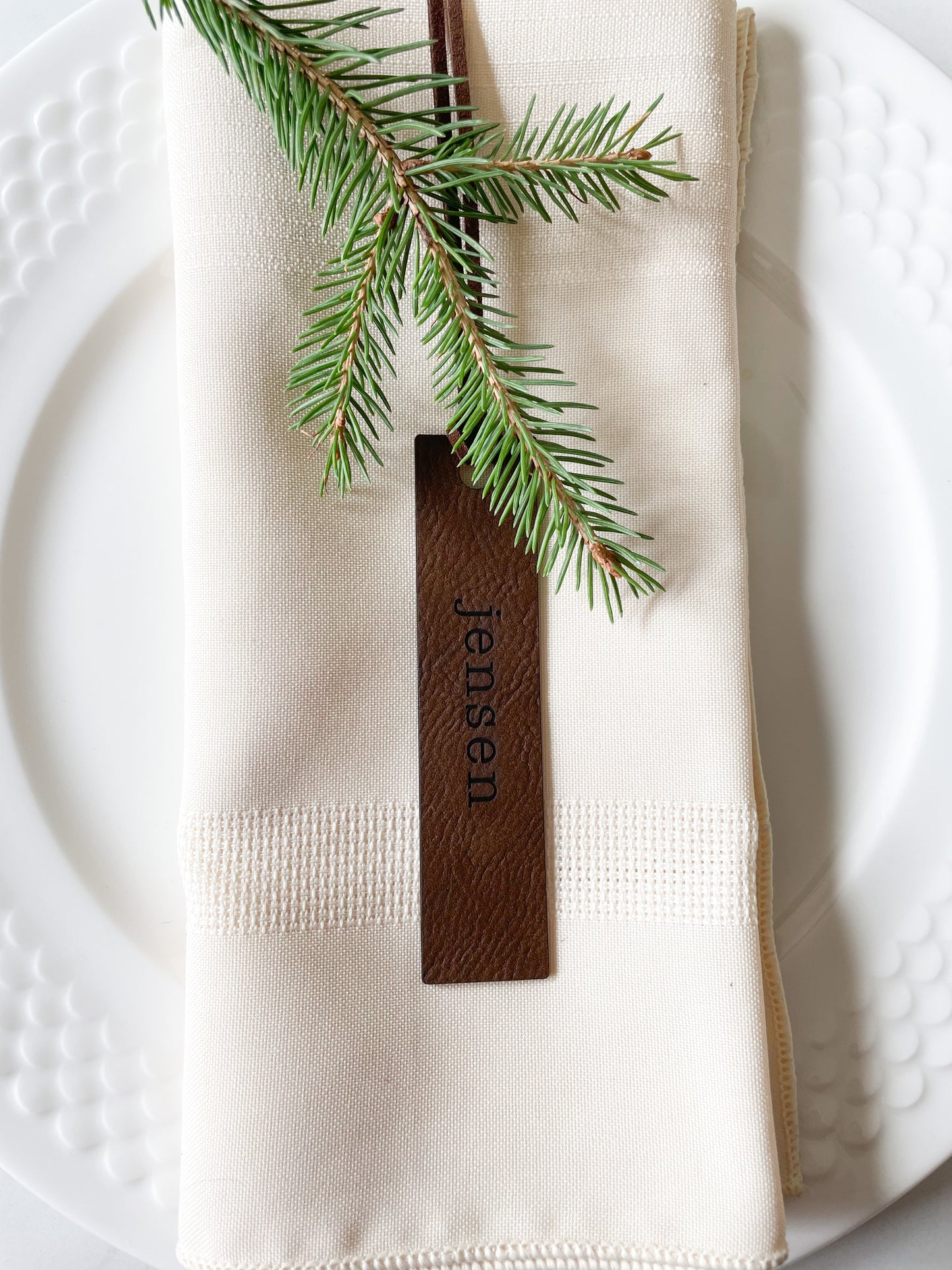Leather Stocking Tag | Custom Place Setting Tag | Wedding Place Setting | Place Cards | Gift Tags