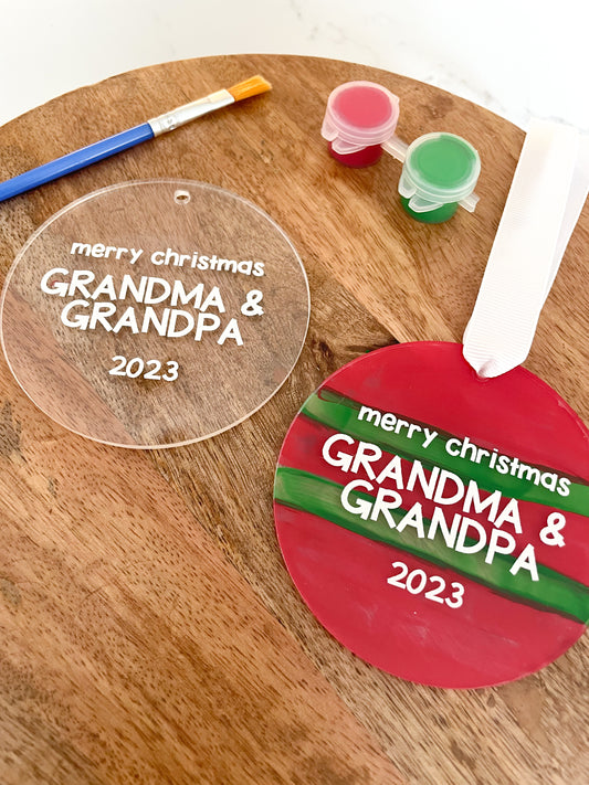 Gift for Grandparents Ornament | Grandma Ornament | Grandpa Ornament | DIY Ornament for Kids | DIY Ornament | Christmas Gift for Mom and Dad