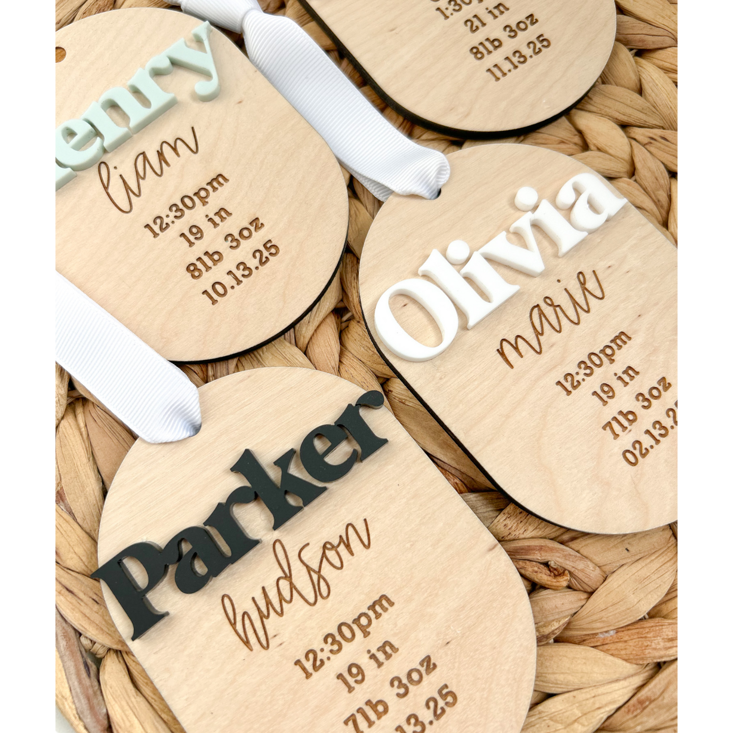 Custom Baby's First Christmas Wooden Ornament