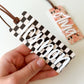 Checkered Halloween Pattern Basket Tag