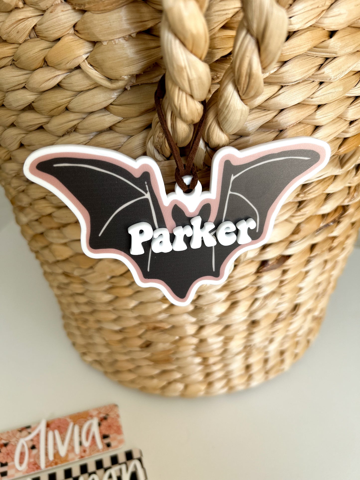 Bat Halloween Basket Tag