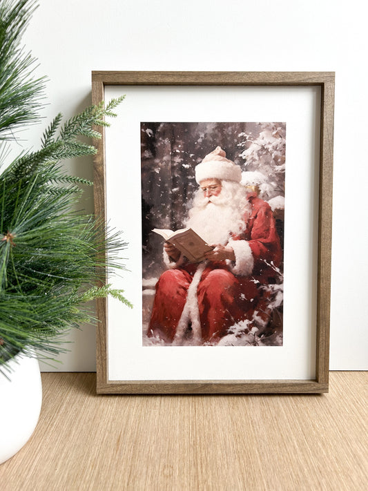 Vintage Santa Reading Sign