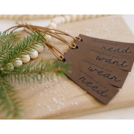 Leatherette Mindful Gifting Tags Set of 4