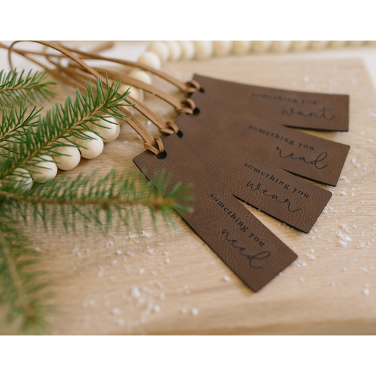 Leatherette Mindful Gifting Tags Set of 4