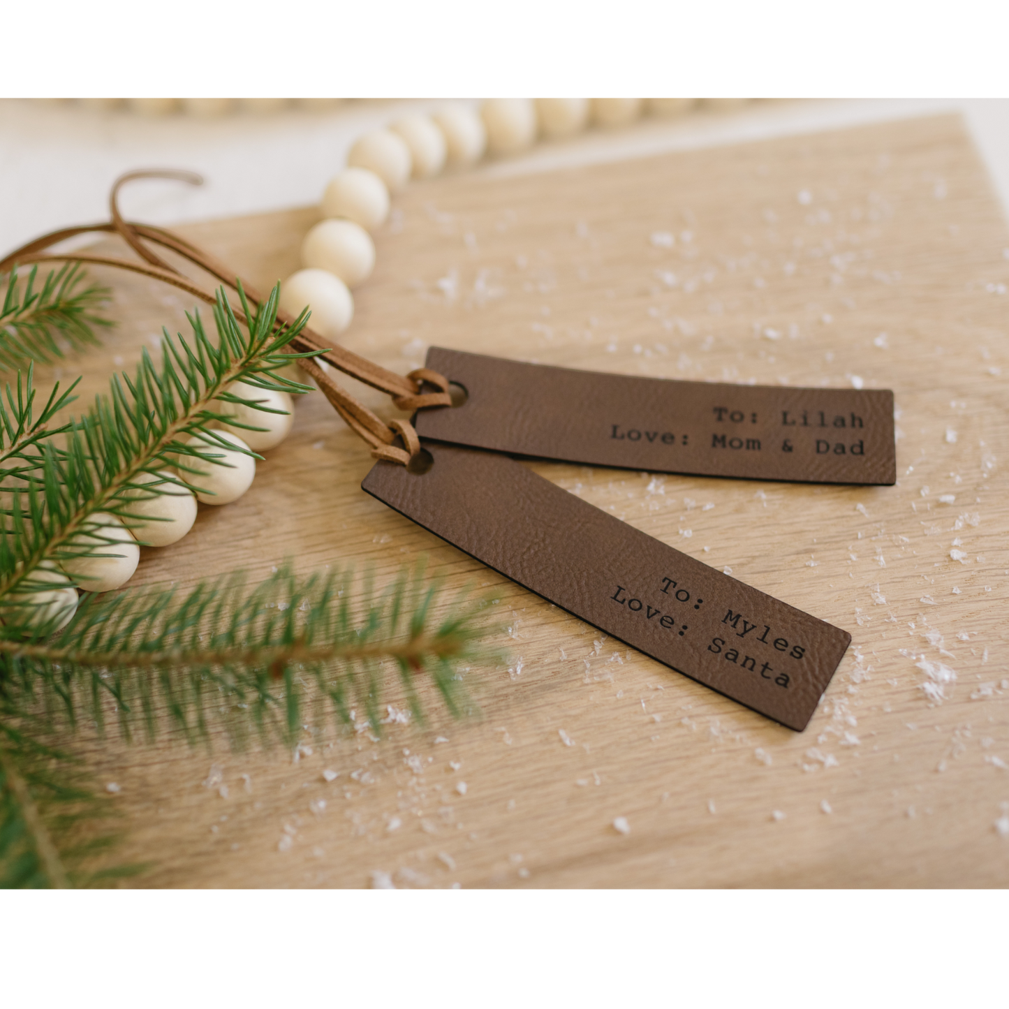 Set of 4 Leatherette Gift Tag