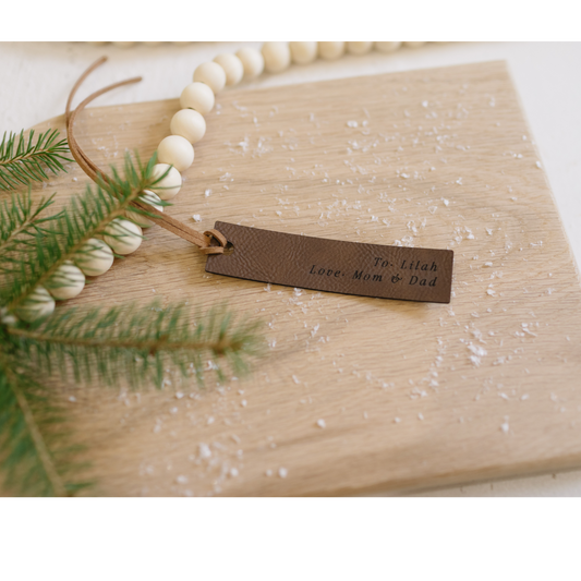 Set of 4 Leatherette Gift Tag