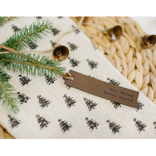 Set of 4 Leatherette Gift Tag