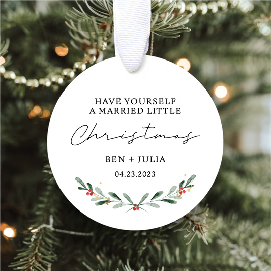 Custom Our First Christmas Married Ornament 2023 | Personalized Married Ornament | Christmas Ornament | Mr and Mrs 2023 Ornament