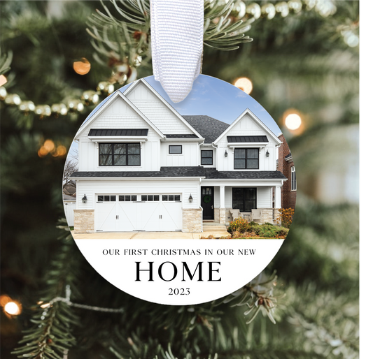 Our First Christmas in our New Home Photo Ornament 2023 | New Homeowner Gift | Real Estate Gift | Housewarming Gift