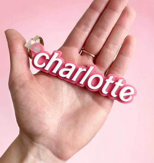 Custom Barbie Name Keychain | Bag Tag