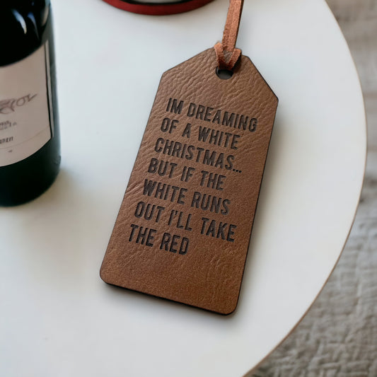 Funny Wine Tags | Leather Wine Tags | Leather Gift Tags | Holiday Gift Tags | Set of Gift Tags | Holiday Gift Tags | Wine Gift Tags