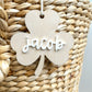 Wooden Shamrock St. Patricks Day Tag