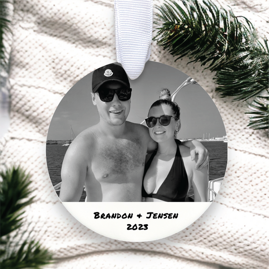 Simple Photo Ornament |  Custom Family Photo 2023 Ornament | Custom Newlywed Christmas Ornament | Christmas Card Ornament | Custom Photo Ornament